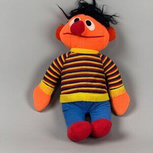 Vintage 1980's Hasbro Preschool Ernie Plush Toy With Striped Shirt Vintage Gift